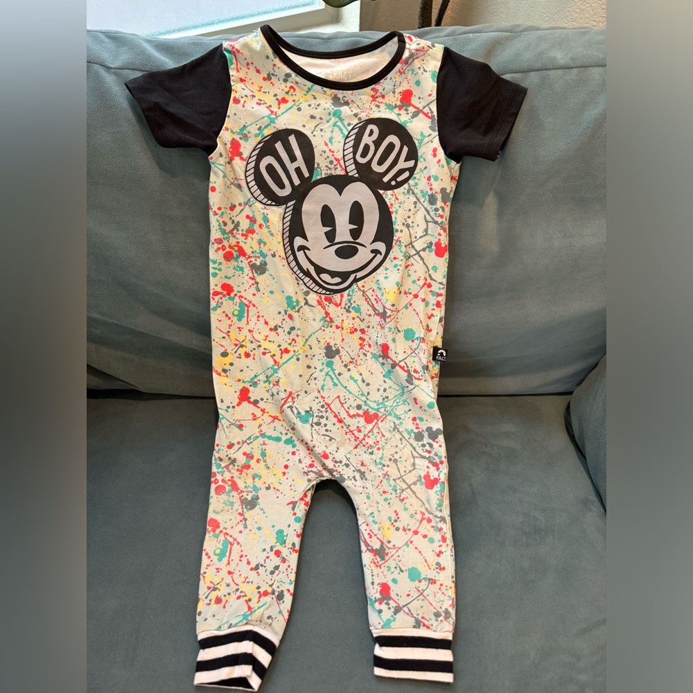 DISNEYxRAGS. 18-24 mos. EUC. Mickey Mouse Oh Boy! Paint splatter.